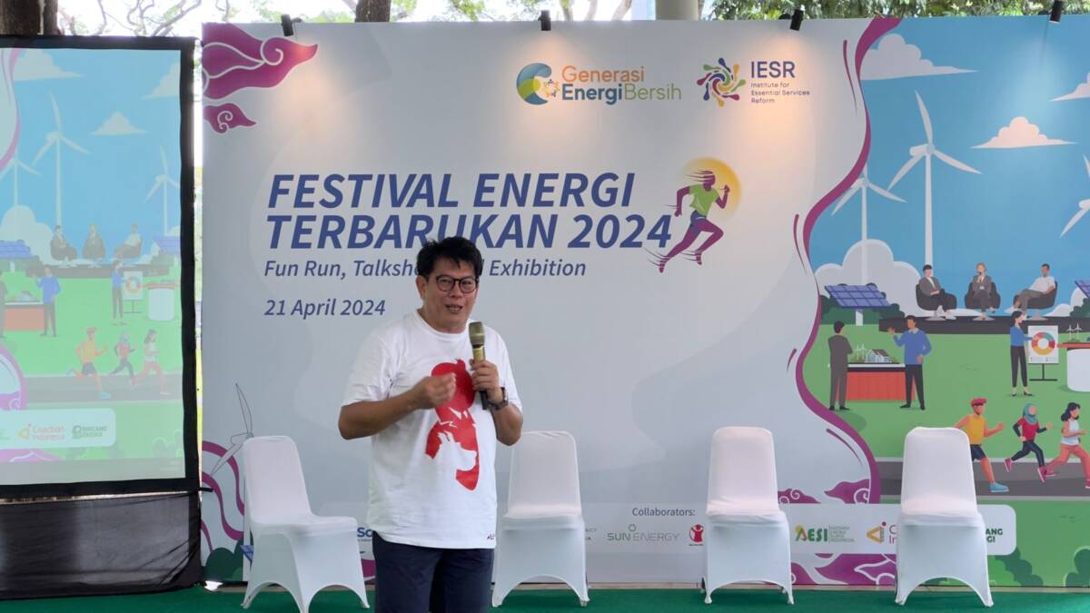 Fabby Tumiwa, Direktur Eksekutif IESR di Festival Energi Terbarukan 2024