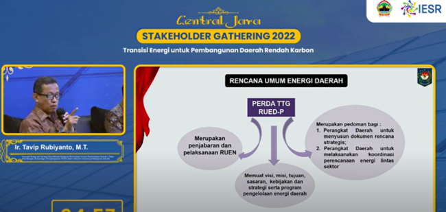 Tavip Rubiyanto, Kasubid ESDM Direktorat Sinkronisasi Urusan Pemerintahan Daerah I, Ditjen Bina Bangda, Kementerian Dalam Negeri hadir di Central Java Stakeholder Gathering 2022 pada Kamis (8/12/2022).